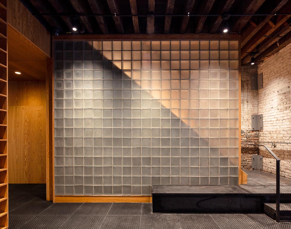 Glass Block Wall - 77 Washington Workspace